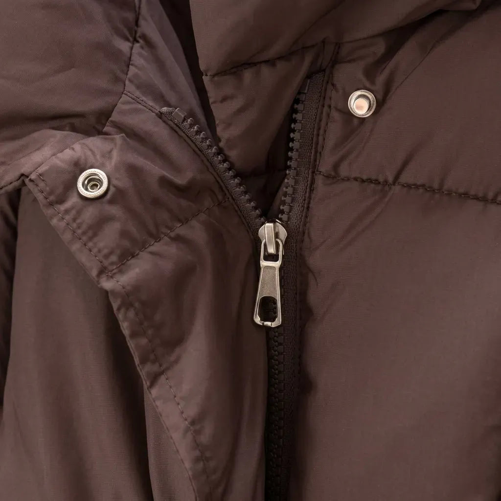 Steppjacke für Damen im Oversize-Schnitt mit Gürtel aus Daunen Braun 4