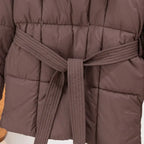 Steppjacke für Damen im Oversize-Schnitt mit Gürtel aus Daunen Braun 5