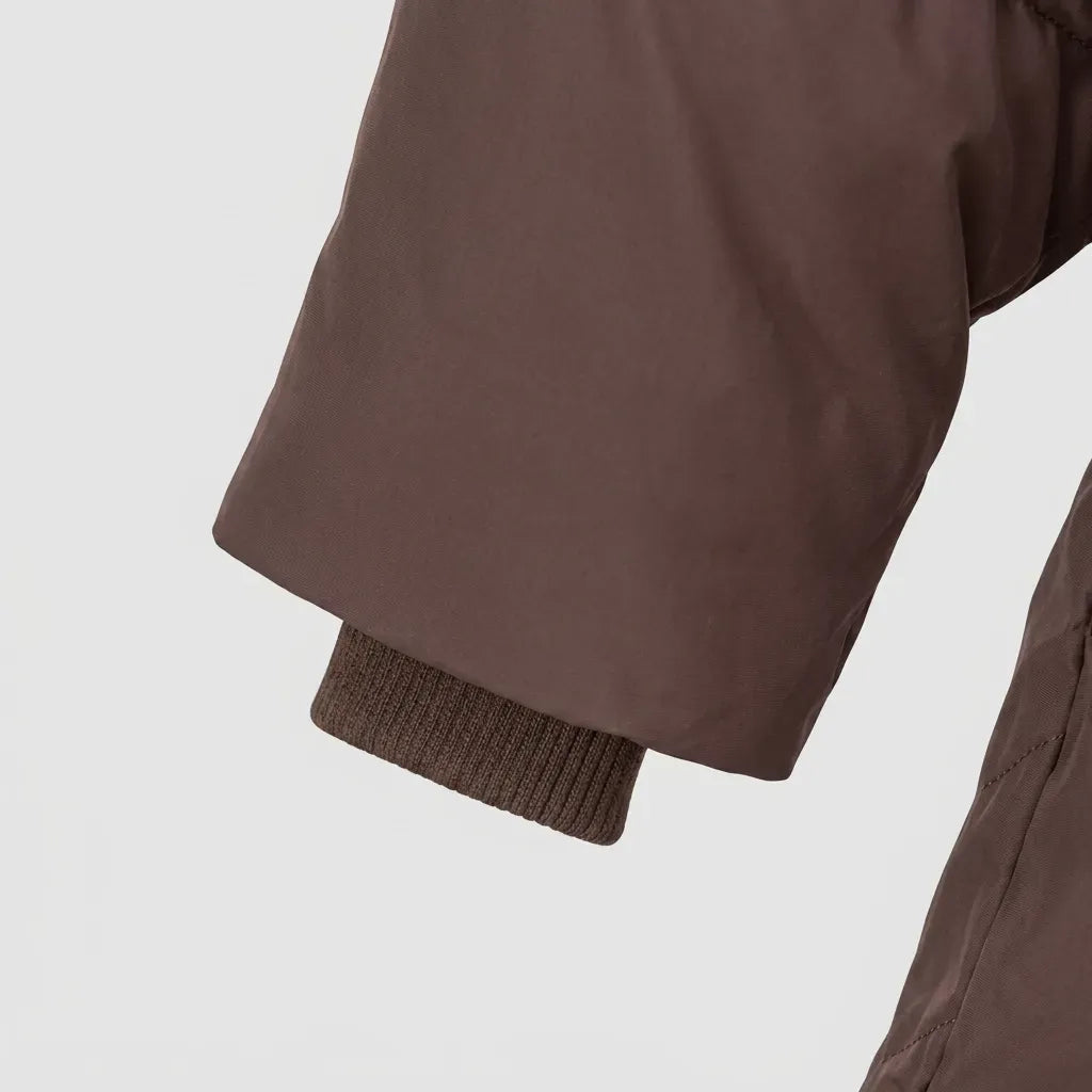 Steppjacke für Damen im Oversize-Schnitt mit Gürtel aus Daunen Braun 7