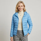 Steppjacke für Damen in taillierter Passform mit Kapuze im sportlichen Stil Blau 8
