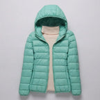 Steppjacke für Damen in taillierter Passform mit Kapuze im sportlichen Stil Türkis 9
