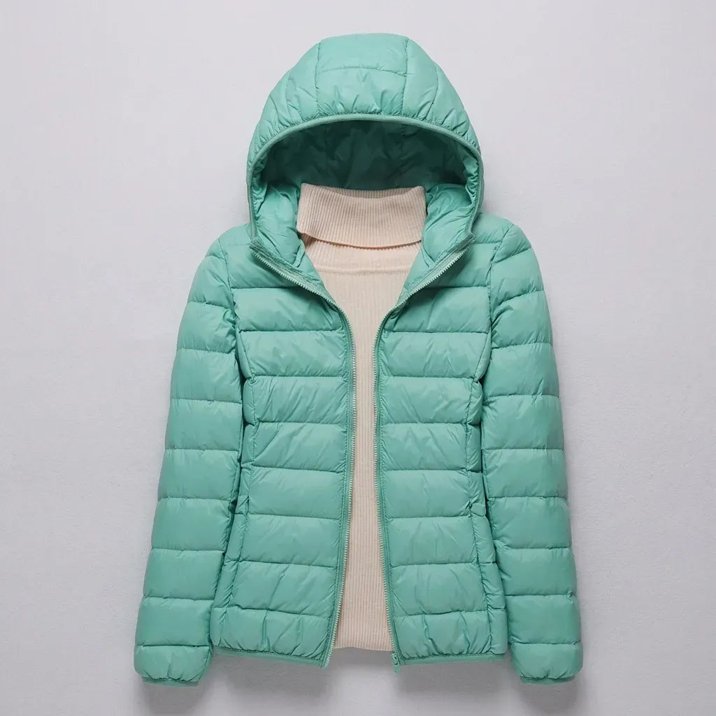Steppjacke für Damen in taillierter Passform mit Kapuze im sportlichen Stil Türkis 9