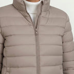 Steppjacke für Damen in taillierter Passform mit Stehkragen für den Übergang Grau 1