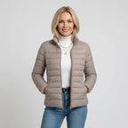 Steppjacke für Damen in taillierter Passform mit Stehkragen für den Übergang Grau 4