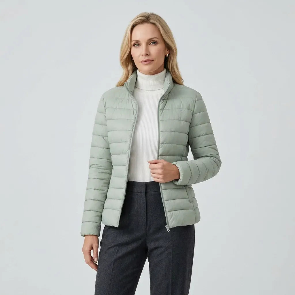 Steppjacke für Damen in taillierter Passform mit Stehkragen für den Übergang Mintgrün 5