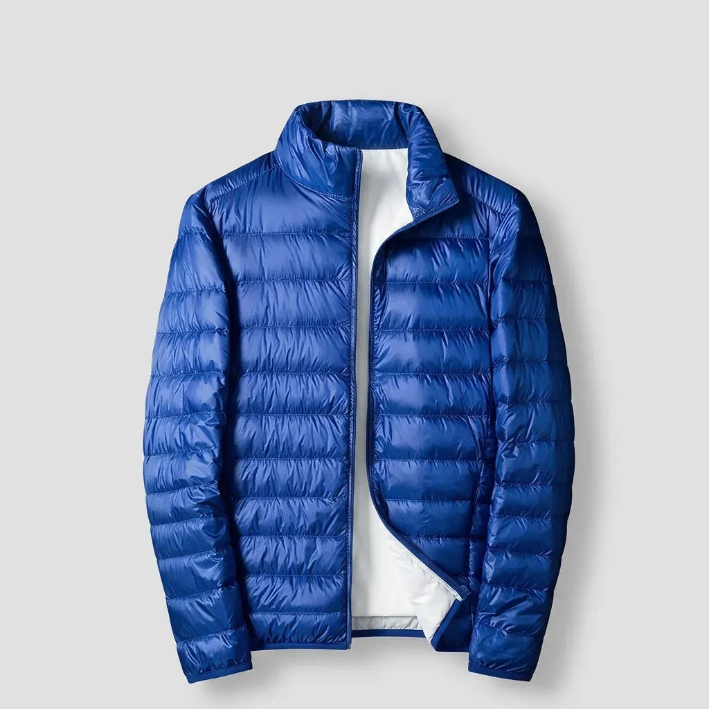 Steppjacke für Herren mit schmaler Passform aus glänzendem Synthetikmaterial mit Stehkragen Blau 8