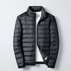 Steppjacke für Herren mit schmaler Passform aus glänzendem Synthetikmaterial mit Stehkragen Schwarz 9