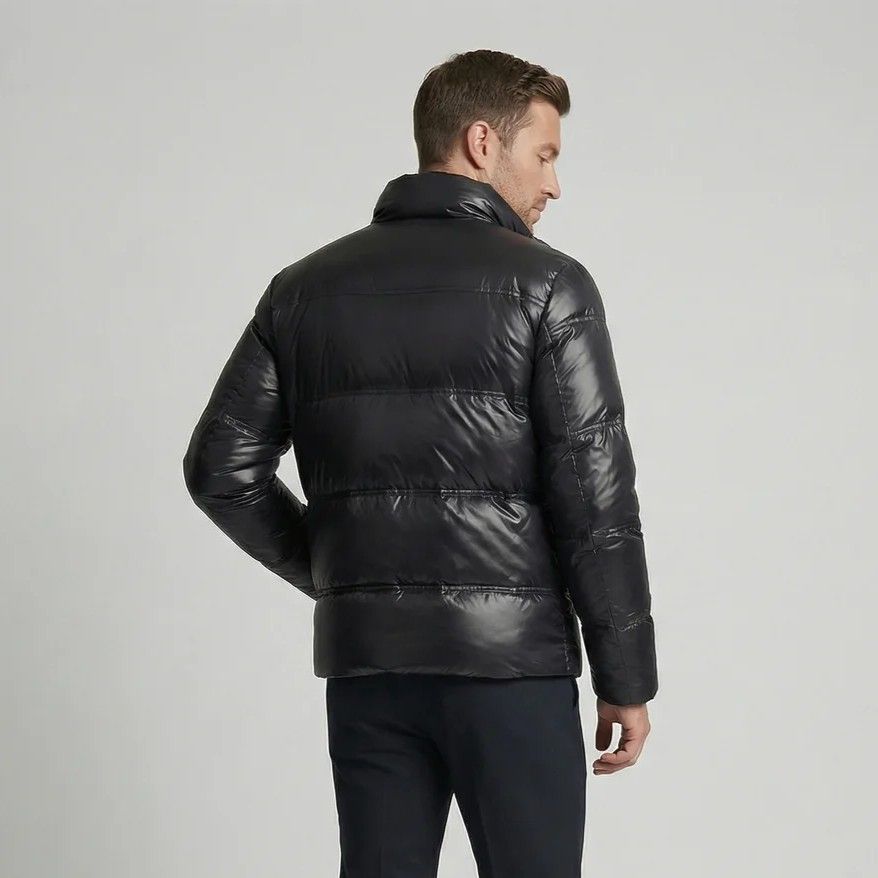 Steppmantel für Herren mit Steppung aus Polyester im Stehkragen-Design Schwarz 5
