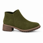 Stiefeletten für Damen mit Blockabsatz aus Veloursleder im eleganten Stil Grün 1