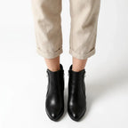 Stiefeletten für Damen mit Blockabsatz mit Lochmuster Schwarz 3