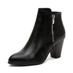 Stiefeletten für Damen mit Blockabsatz mit Lochmuster Schwarz 5