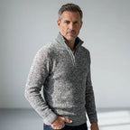 Strickcardigan für Herren aus Feinstrick mit Reißverschluss Hellgrau 1