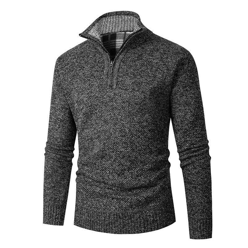 Strickcardigan für Herren aus Feinstrick mit Reißverschluss Dunkelgrau 2