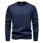 Strickcardigan für Herren aus Feinstrick mit Zopfmuster im Rautenmuster Blau 2