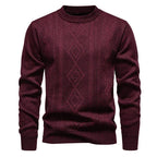 Strickcardigan für Herren aus Feinstrick mit Zopfmuster im Rautenmuster Dunkelrot 3