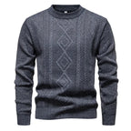 Strickcardigan für Herren aus Feinstrick mit Zopfmuster im Rautenmuster Hellgrau 6
