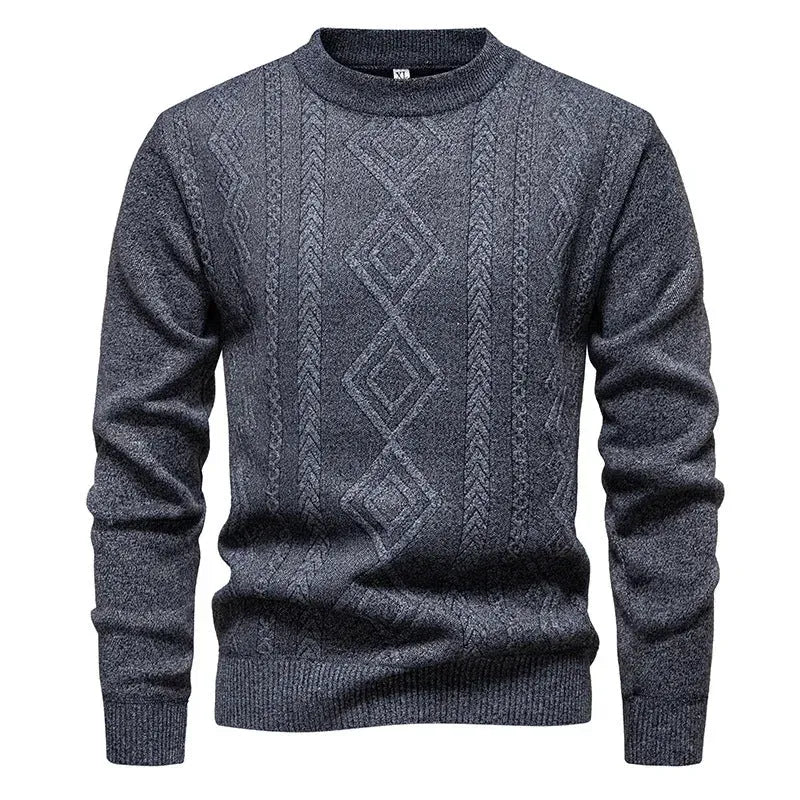 Strickcardigan für Herren aus Feinstrick mit Zopfmuster im Rautenmuster Hellgrau 6