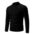 Strickcardigan für Herren aus Strukturstrick im Herbststil Schwarz 2