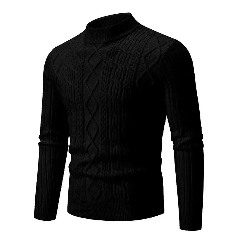 Strickcardigan für Herren aus Strukturstrick im Herbststil Schwarz 2