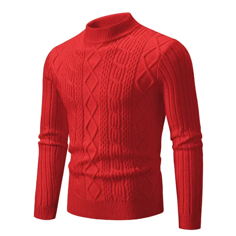Strickcardigan für Herren aus Strukturstrick im Herbststil Rot 4