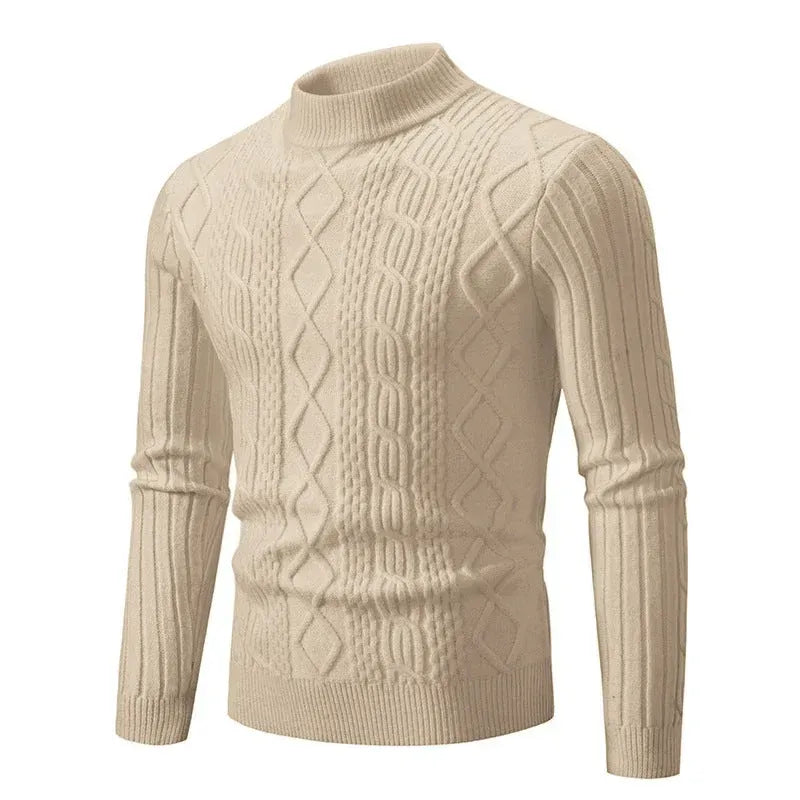 Strickcardigan für Herren aus Strukturstrick im Herbststil Khaki 5