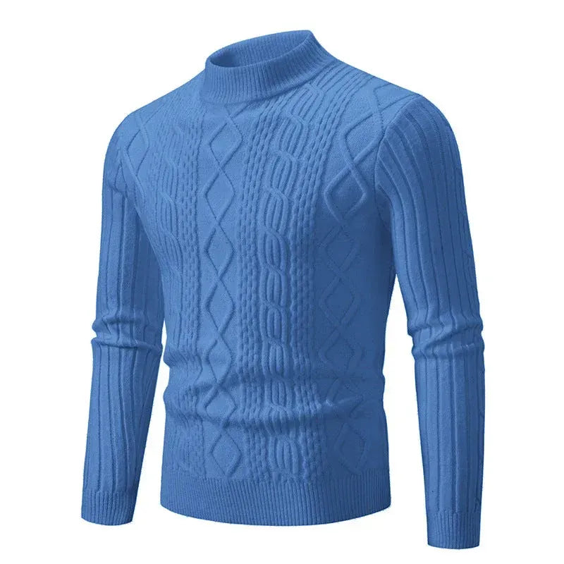 Strickcardigan für Herren aus Strukturstrick im Herbststil Blau 6