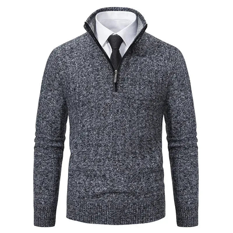 Strickcardigan für Herren mit Kragen im klassischen Stil Dunkelgrau 3