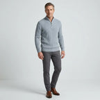 Strickcardigan für Herren mit Strukturstrick und Reißverschluss für den Herbst Grau 1