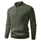 Strickcardigan für Herren mit Strukturstrick und Reißverschluss für den Herbst Dunkelgrün 2