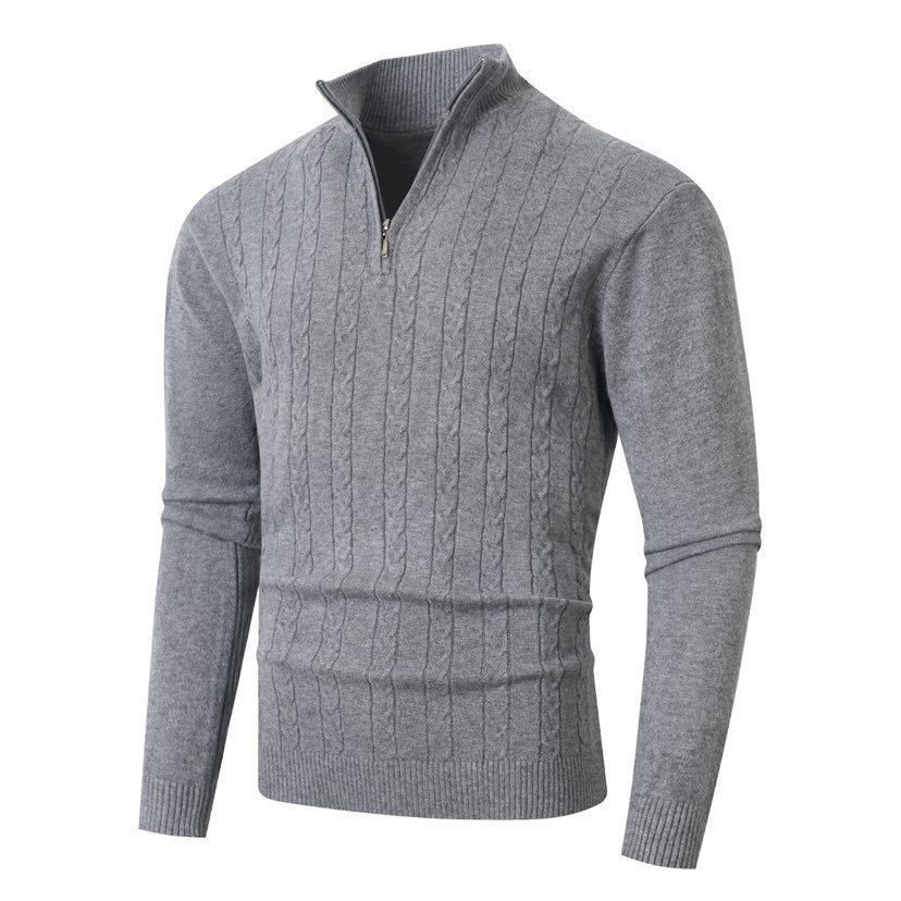 Strickjacke für Herren mit Stehkragen in warmer Ausführung Dunkelgrau 4