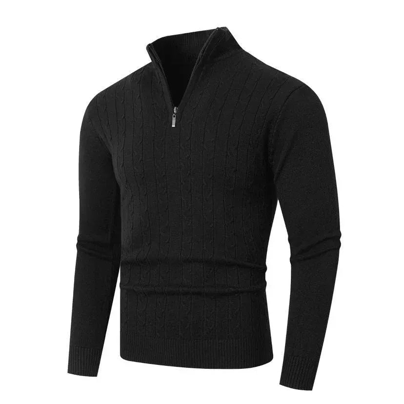 Strickjacke für Herren mit Stehkragen in warmer Ausführung Schwarz 6