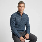 Strickjacke für Herren mit Stehkragen mit Reißverschluss Blau 1