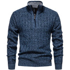 Strickjacke für Herren mit Stehkragen mit Reißverschluss Blau 4