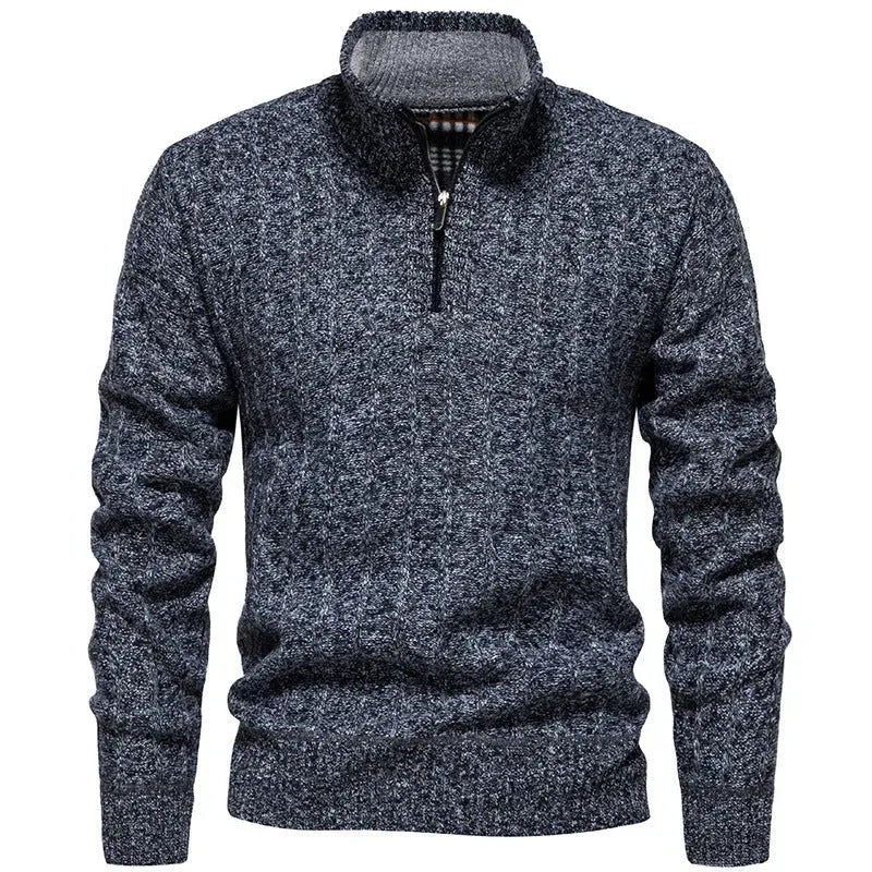Strickjacke für Herren mit Stehkragen mit Reißverschluss Dunkelgrau 5