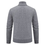 Strickjacke mit Reißverschluss für Herren aus Wolle mit Taschen Hellgrau 3