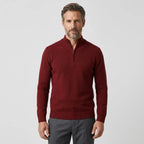 Strickjacke mit Reißverschluss für Herren mit Stehkragen aus Wolle Bordeaux 1