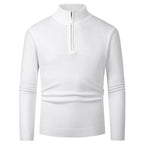 Strickjacke mit Reißverschluss für Herren mit Stehkragen aus Wolle Weiß 10