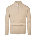 Strickjacke mit Reißverschluss für Herren mit Stehkragen aus Wolle Khaki 14