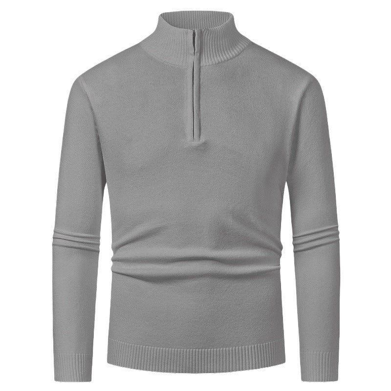 Strickjacke mit Reißverschluss für Herren mit Stehkragen aus Wolle Dunkelgrau 16