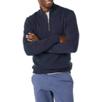 Strickjacke mit Reißverschluss für Herren mit Stehkragen aus Wolle Dunkelblau 5