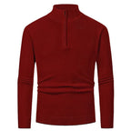 Strickjacke mit Reißverschluss für Herren mit Stehkragen aus Wolle Bordeaux 7