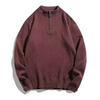 Strickjacke mit Reißverschluss für Herren mit Stehkragen aus Wolle Braun 9