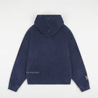 Sweatjacke für Damen im Oversize-Stil aus reiner Baumwolle mit Strasssteinen Blau 4