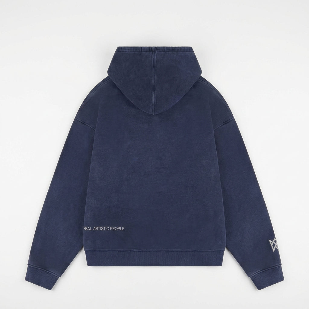 Sweatjacke für Damen im Oversize-Stil aus reiner Baumwolle mit Strasssteinen Blau 4