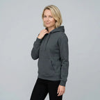 Sweatjacke für Damen mit Kapuze innen angeraut im sportlichen Stil Dunkelgrau 12