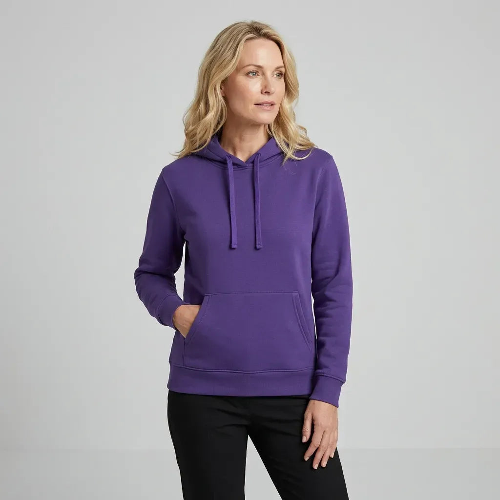 Sweatjacke für Damen mit Kapuze innen angeraut im sportlichen Stil Lila 3