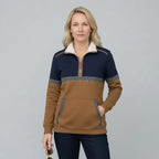 Sweatjacke für Damen mit Stehkragen aus Fleece im sportlichen Stil Braun 3