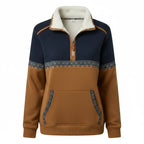 Sweatjacke für Damen mit Stehkragen aus Fleece im sportlichen Stil Braun 5