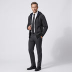 Sweatjacke für Herren aus Baumwolle im eleganten Stil mit Kapuze Schwarz 3