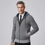 Sweatjacke für Herren aus Baumwolle im eleganten Stil mit Kapuze Hellgrau 4